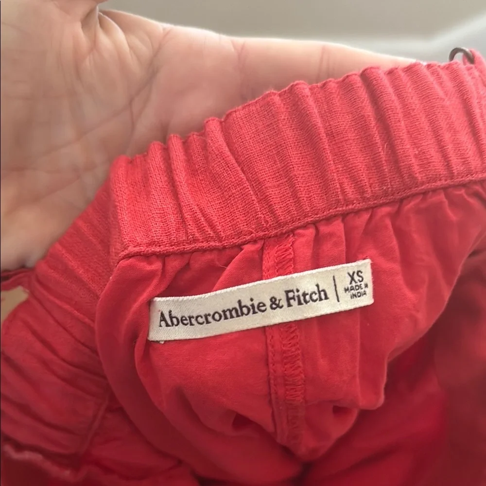 Abercrombie Red Linen Blend Spaghetti Strap Mini Skort Dress Size XS - Picture 6 of 6